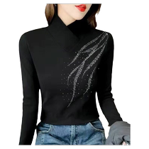 German velvet bottoming shirt for women autumn and winter 2023 new inner wear womens stand-up collar slim-fitting and stylish double-sided brushed warm top
