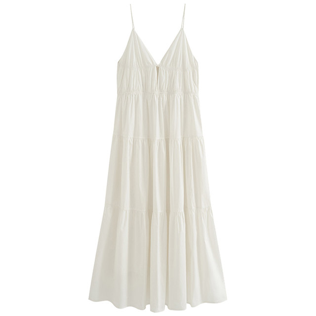 Customized Greek goddess suspender white dress