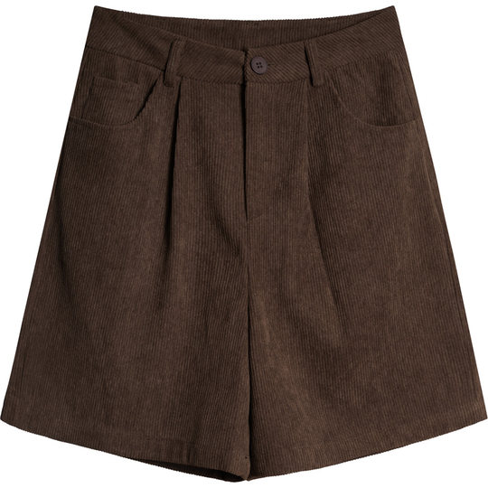 High-waisted versatile velvet casual trousers loose straight