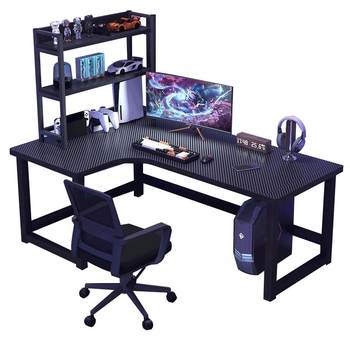 ໂຕະຄອມພິວເຕີມຸມສອງ desktop gaming table home desk bookshelf integrated bedroom table office desk game table