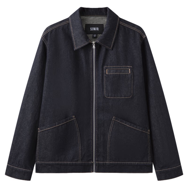 Semir retro basic denim jacket for men, all-match for commuting