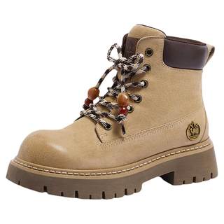 骆驼「山越」大黄靴秋冬新品马丁靴男女情侣款保暖高帮户外工装靴