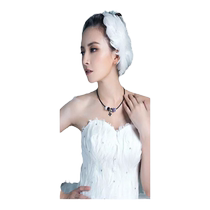 Bridal Feather Headdress White Feather Anchor Headdress Black Ballet Little Swan Stage Performance Wedding Hair Accessory