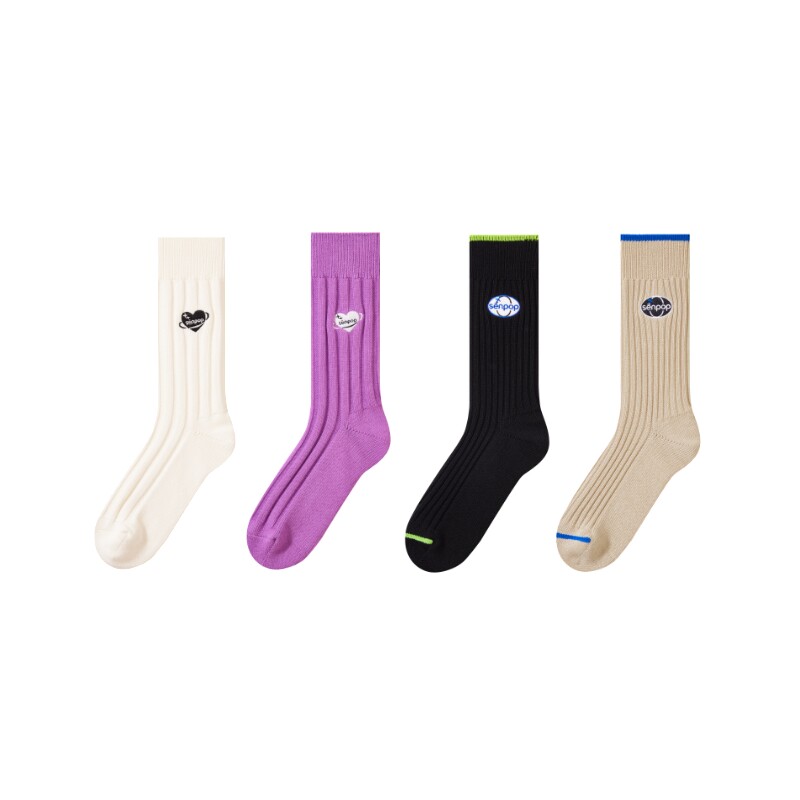 Shangsen faction purple pile socks autumn and winter women's socks