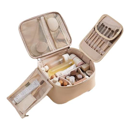Large capacity portable travel makeup box