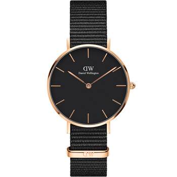Dw watch women's black textured simple quartz movement