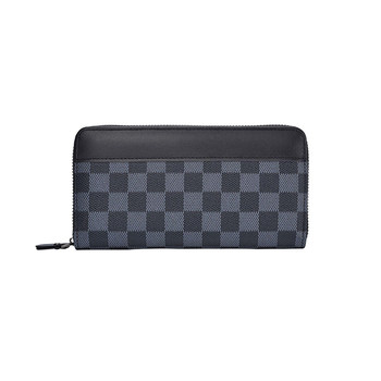 Long men's wallet mobile phone bag business clutch plaid zipper wallet large capacity clutch bag practical handmade