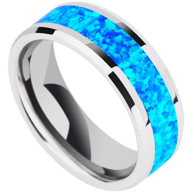 Sa Ya Opal Ring Men's Trendy Ins Black Gold