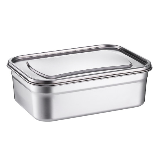 Stainless steel fresh -keeping box refrigerator storage box rectangular 304 food box large -capacity fast food pot rice boxes