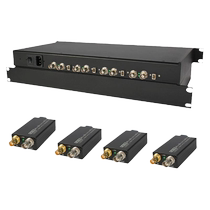 Nanqian 4-slot HD 3G-SDI optical transceiver centralized power supply rack 1 to 4 HD audio and video extender 1 4 19 inches 1U 1080P60hz single fiber LC