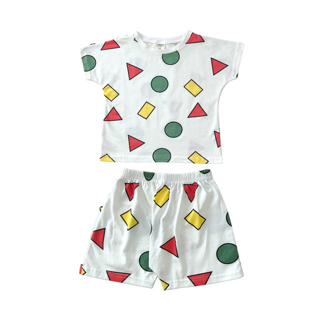Japanese home clothes children's pure cotton pajamas crayons Xiaoxin