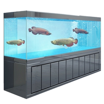 Large arowana fish tank aquarium living room office screen 2 meters 3 meters bottom filter ultra-white glass fish tank customized