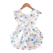 Jingqi summer style pure cotton sleeveless princess dress smock waterproof and anti-dirty baby eating apron girls kindergarten wear