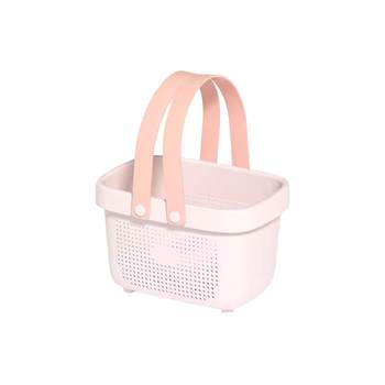 Bathroom bathing and bathing blue clothes storage basket