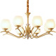 Muting all-copper French mid-century style living room lamp chandelier