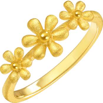 Chow sang sang daisy pure gold ring fashion wedding