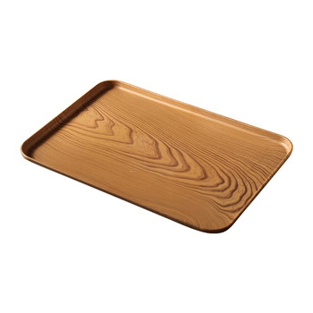 Imitation wood grain tray rectangular plastic tray tea tray dining tray household water cup tea cup storage tray fruit tray