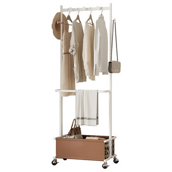 Slip wrought iron art movable clothes hanger