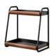 Medieval style solid wood carbon steel double layer kitchen storage rack