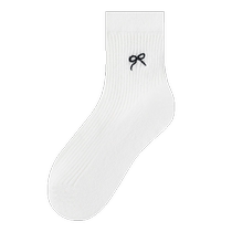 Zhuji socks for women 2024 new popular summer thin mesh sweat-absorbent and deodorant socks summer bow mid-tube socks
