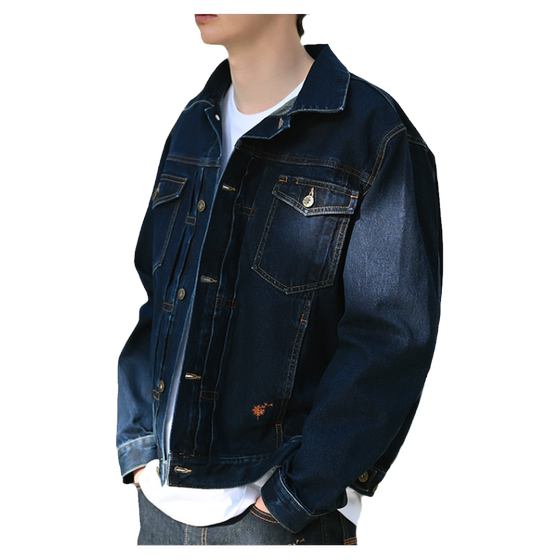
[Three Husband Outdoor] Hermit Mountain Way Red Pine Retro Denim Jacket Men's Loose Casual Jacket Spring and Autumn