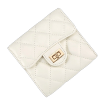 Fashion Goat Leather Rhombus Short Wallet Woman Ocean Gas 2023 New Genuine Leather Small Balsamic Wind Three Fold Money Clip Gift Box Dress