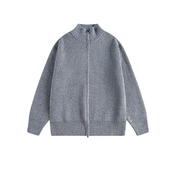 Korean high-end solid color zipper cardigan sweater jacket Korean high-end solid color zipper cardigan sweater jacket