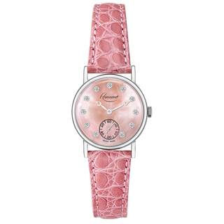 Reloj rosemont de cuero genuino de alta gama con esfera de nácar color dopamina