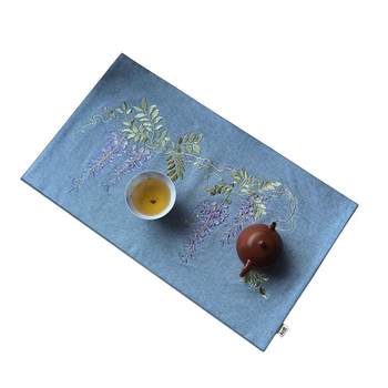 Original embroidered vintage wisteria flower gift tea mat Original embroidered vintage wisteria flower gift tea mat