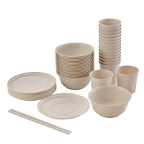 Qisu outdoor disposable tableware picnic barbecue camping tableware set picnic plate camping tableware set