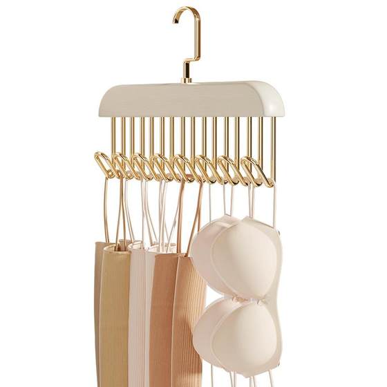 Underwear storage artifact hanging chest strap vest solid wood shelf home bra for underwear stockings and stockings