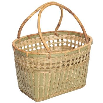 Bamboo woven hand-held vegetable basket home bamboo weaving storage