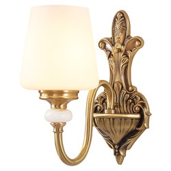 French-Style Bedroom Bedside Wall Lamp, Living Room Background Wall, Retro European-Style All-Copper Mid-Century Style Staircase High-End Wall Lamp