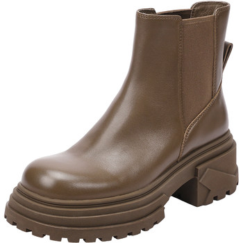 Hongke boots women's autumn and winter new style cowhide thick sole fashion women's boots chelsea short boots h074s410