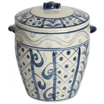 (Self-operated) Japanese imported Zongshan kiln ceramic storage jar tea jar lard jar hand-painted retro jar with lid