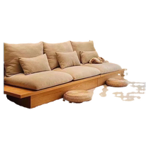 Signmaker solid wood sofa log style small apartment Nordic wabi-sabi style Japanese living room backrest sofa chair