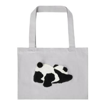 tbh Brutalist Home Panda Bang Bang Canvas Bag Women's Large Capacity Four Seasons Handbag Cotton Embroidered Shopping Bag