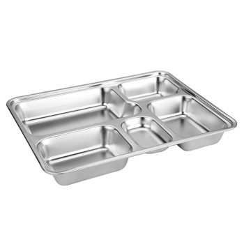 304 extra large stainless steel adult fast food tray with cover
