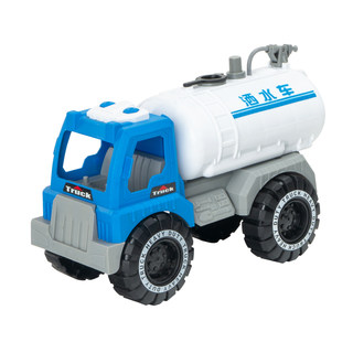 City sanitation sprinkler truck boy inertially sprays water