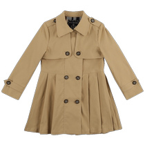 IVY HOUSE Ivy Childrens Clothing Girls Jacket Autumn Classic Pressed Pleated Double-Breasted Windbreaker Western Style