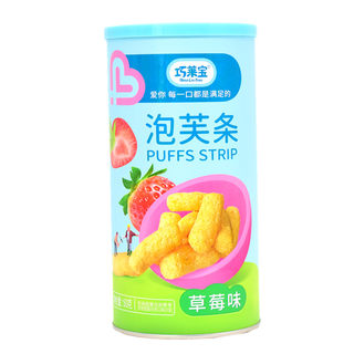 组合巧莱宝高钙小米泡芙条草莓味入口即化无添白砂糖零食手指泡芙