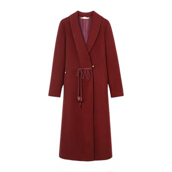 Lady's double-sided wool coat high-end woolen jacket