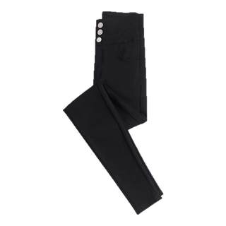 打底裤女春秋外穿2025新款高腰加绒紧身黑色弹力铅笔小脚黑裤子冬