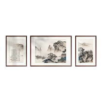 Wangyunlou Chinese painting works new Chinese style living room background wall decoration painting office study atmospheric landscape triptych