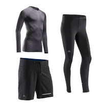 Decathlon quick-drying clothing mens running sports clothing suit basketball spring fitness training short-sleeved tights SAT2
