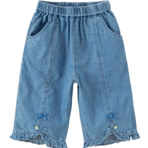 (Même style dans le centre commercial) David Bella pantalons courts en denim pour enfants 2024 été nouveau style pantalons pour filles moyennes et grandes pour enfants