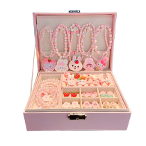 Strawberry bear bracelet as a birthday gift for little girls children’s jewelry gift box princess ring necklace jewelry set
