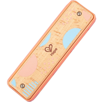 (Self-operated) German Hape childrens harmonica toddler music baby coral orange wooden musical instrument toy