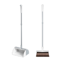 Edo broom set wall-mounted combination household soft-bristle broom dustpan double scraping teeth non-stick hair sweeping