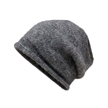 Cold Hat Planet - Wool Autumn and Winter Knitted Cuffed Beanie Hat, Makes Face Look Smaller, Large Head Circumference, Versatile Cold Hat for Men, Warm